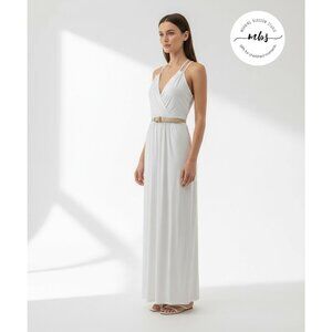 Tart Strappy Surplice Belted Maxi Dress White Women S